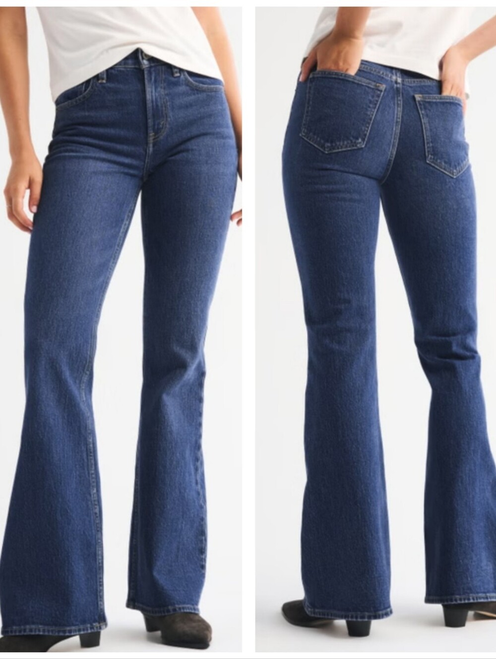 Abercrombie & Fitch The Vintage Flare High Rise Blue Jeans Wide Leg NWOT Sz 26